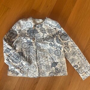 Zara Kids Navy and White Floral quilted Jacket
